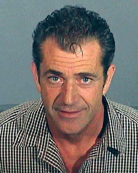 Mel Gibson’s 2006 police mugshot after he was arrested for drinking and driving.