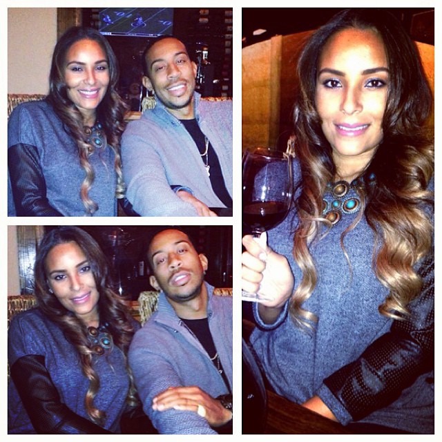Aww! Eudoxie snuggles up to Ludacris and makes him say cheese!