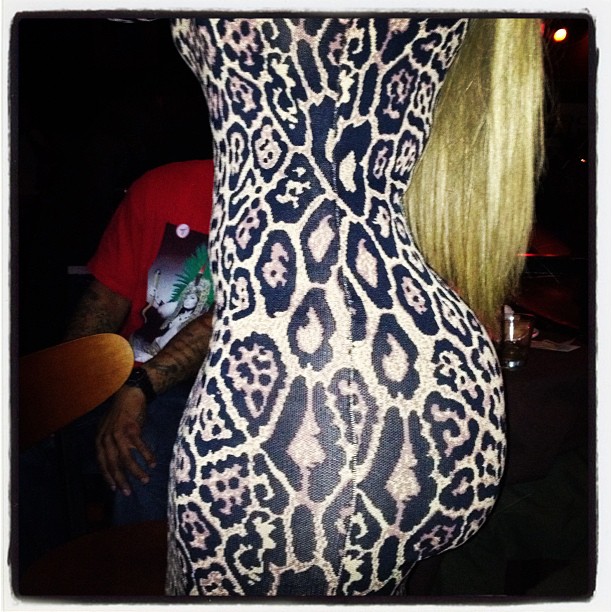 Blac Chyna shows off her booty in animal print.