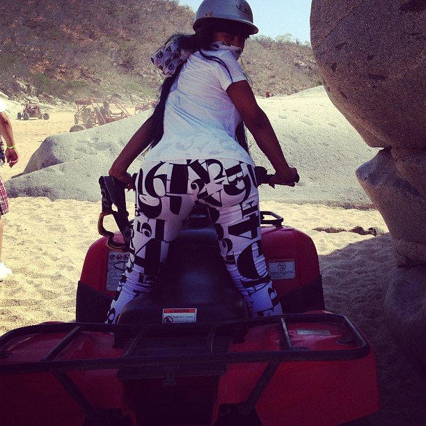 Blac Chyna shows off her booty in black and white.