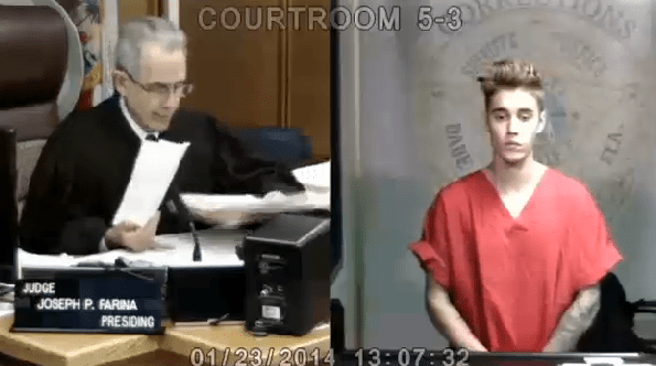 Justin Bieber In Court.