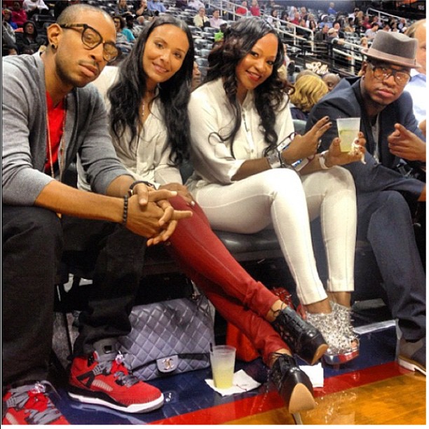 Luda and Eudoxie hit up a Hawk’s game in the A for Ne-Yo’s birthday.