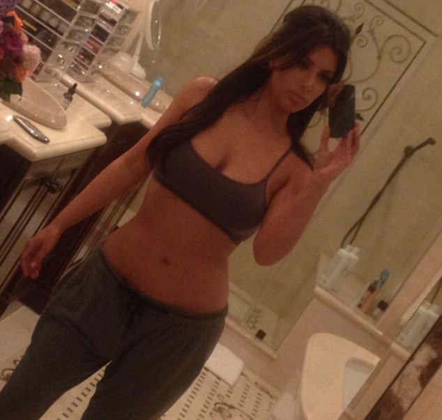 Kim shares a sexy bathroom pic