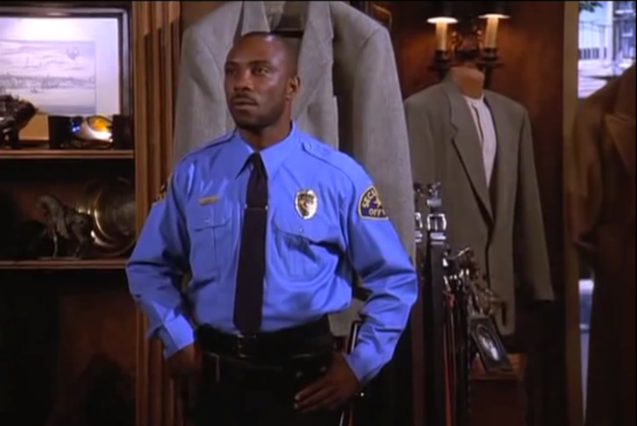 The security guard George buys a chair for in “The Maestro” (1995)