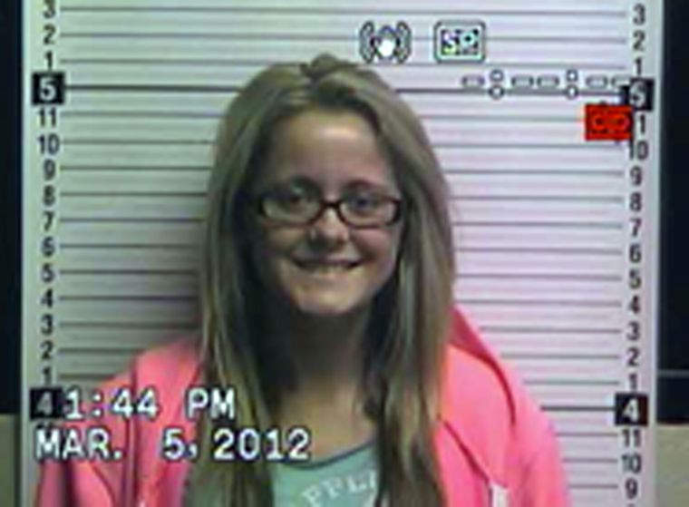 “Teen Mom” star Jenelle Evans’ mugshot after she was arrested by police for allegedly cyberstalking.