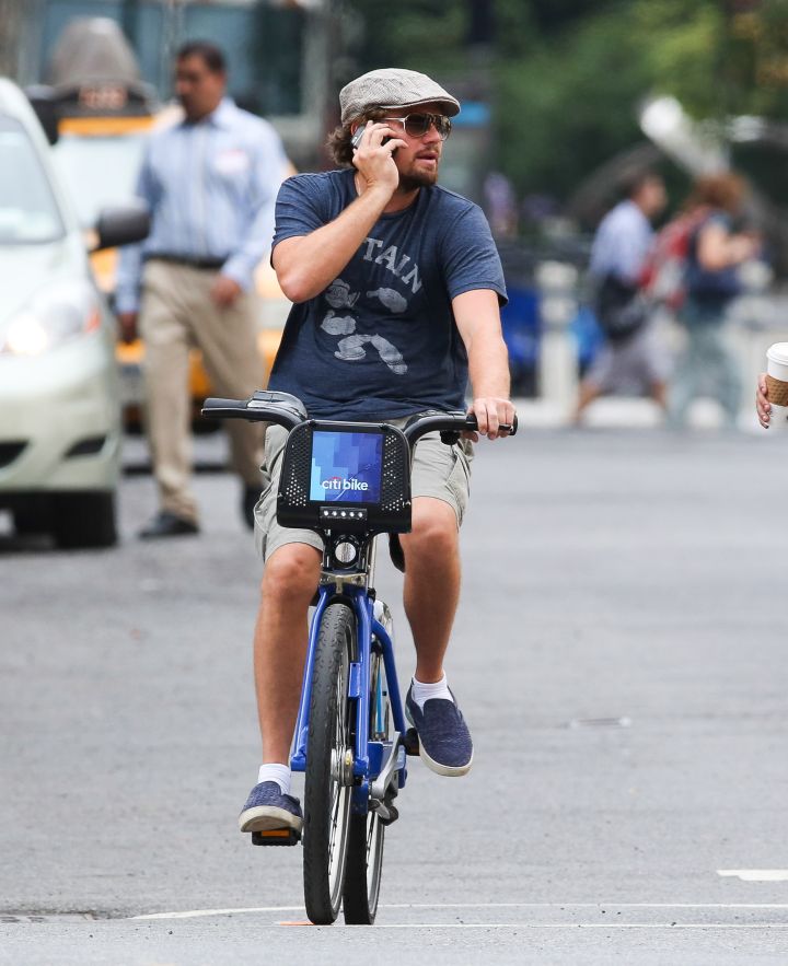 Only ballers ride Citi bikes and talk on the phone at the same time.