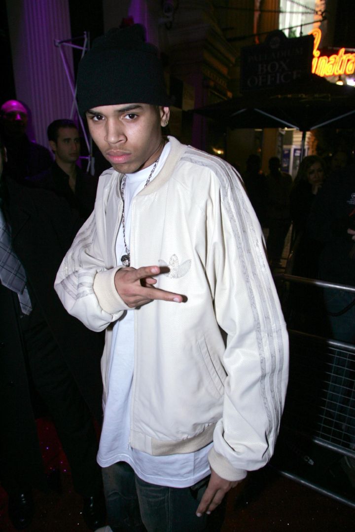 Mean muggin’. Breezy meant business at the 2006 BRIT Awards after party.