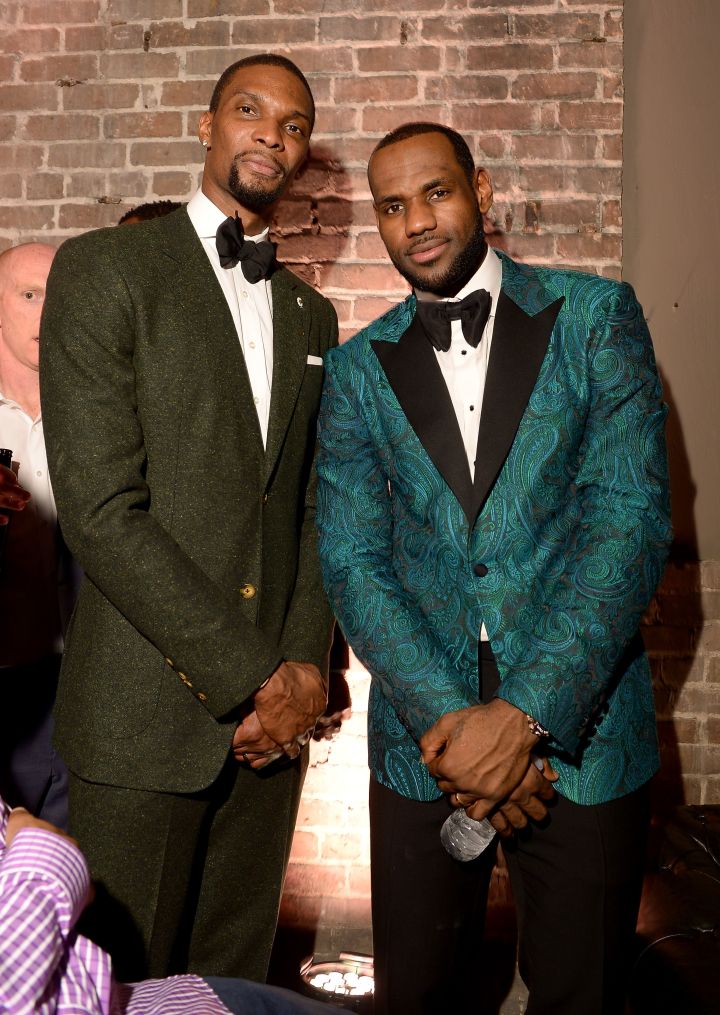 Chris Bosh and LeBron James at the GQ All-Star Party