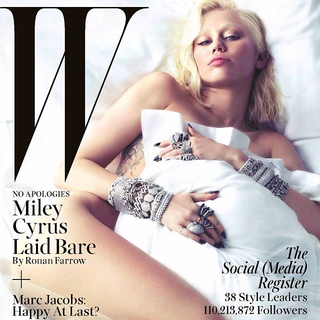 Miley also posed nude for W mag.