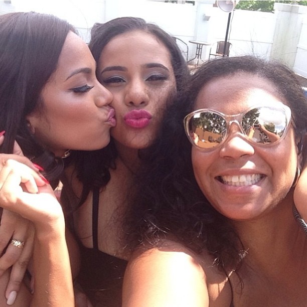 Here they are having lots of fun in the sun with friends.