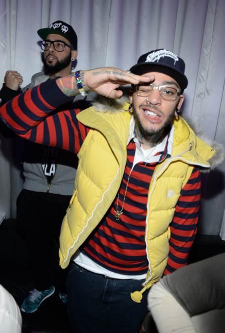 Travis McCoy enjoyed the evening with a group a friends sipping on Patron specialty mixed drinks at Talent Resources Sports presents MAXIM Magazine’s “Big Game Weekend.”