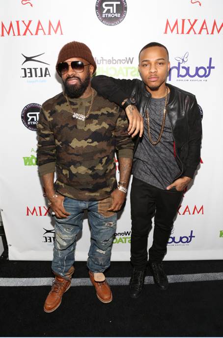 Bow Wow and Jermaine Dupri posed for a quick picture at Talent Resources Sports MAXIM Magazine’s “Big Game Weekend” sponsored by Patron Tequila and Wonderful Pistachios at Espace in New York.