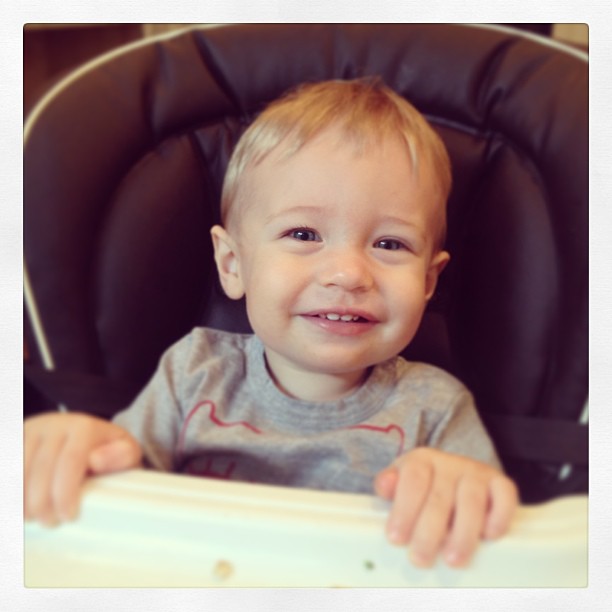 Kristin Cavallari’s son Camden is all smiles while waiting for lunch time.