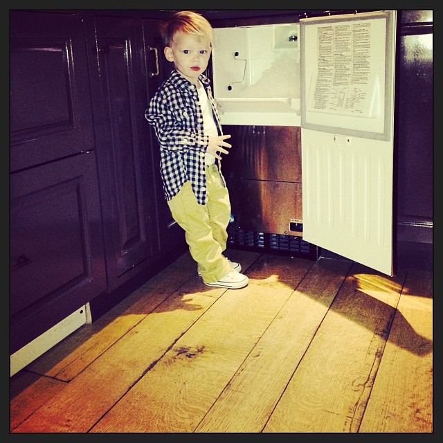 Hilary Duff’s son Luca is posted like the young boss he is.