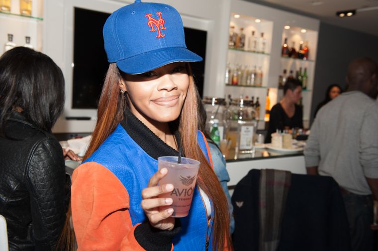 G.O.O.D. Music’s Teyana Taylor reppin’ the New York Mets at the #JeezyBowl party.