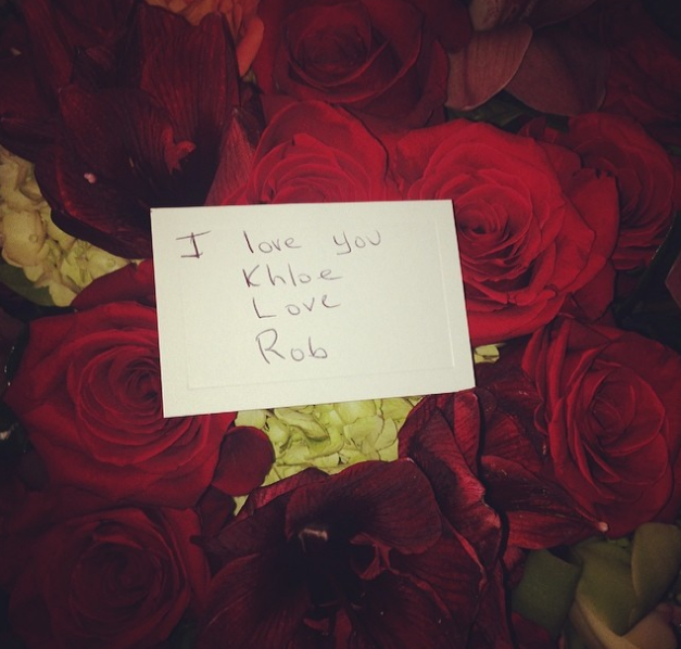 Khloe Kardashian gets flowers from her brother Rob Kardashian