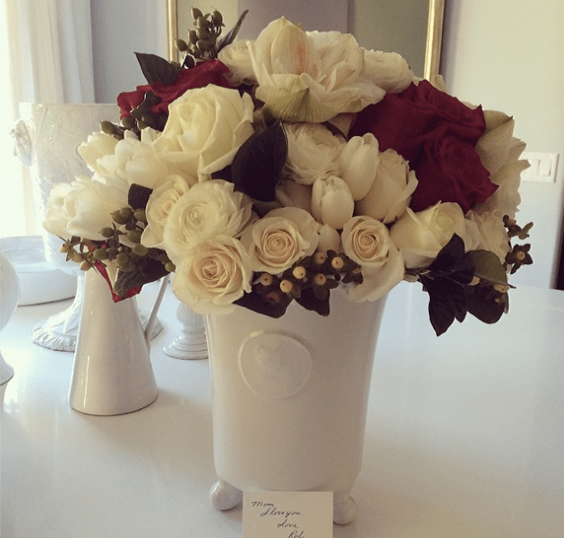 Kris Jenner gets flowers from Rob Kardashian