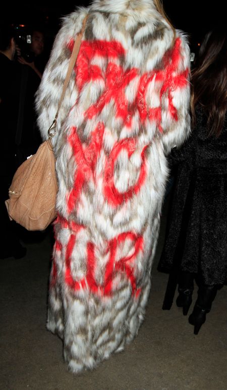 Though she longer supports PETA (for dumping flour on her sis Kim), Khloe Kardashian still shows a huge stance against wearing real fur.