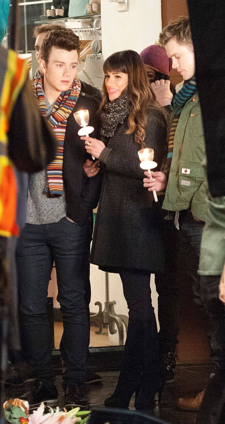 How pretty is she? Lea Michele was spotted on the set of “Glee” in Downtown L.A.
