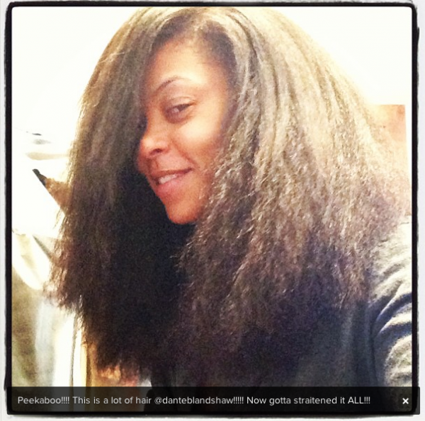 Taraji P. Henson ditched her short weave to show off her long hair