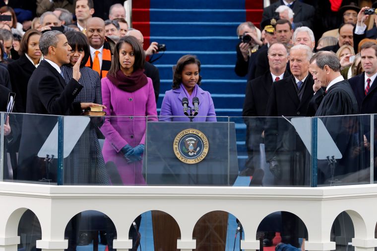 That one time Malia and Sasha matched to witness Obama’s inauguration for his second term.
