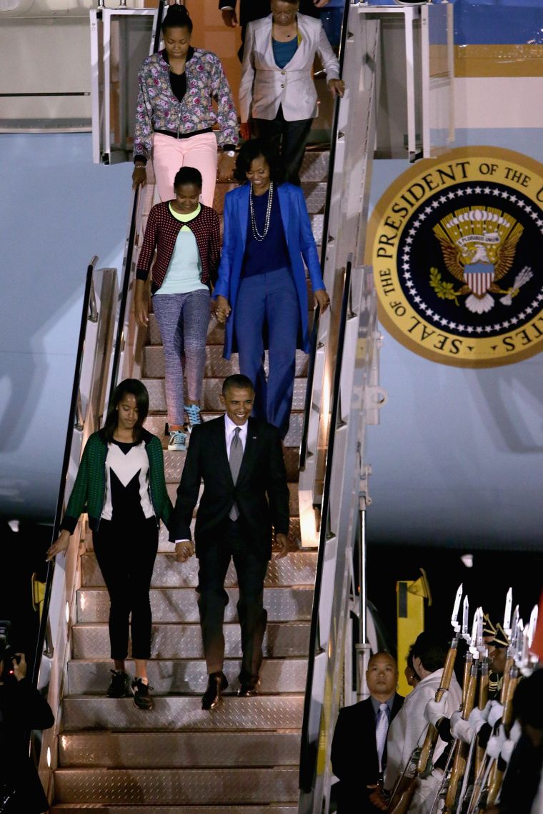 The Obamas are fresh off a jet for a South-African tour.