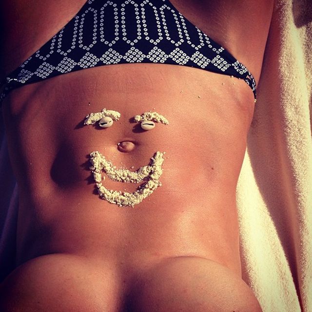 Heidi Klum making faces out of anything.