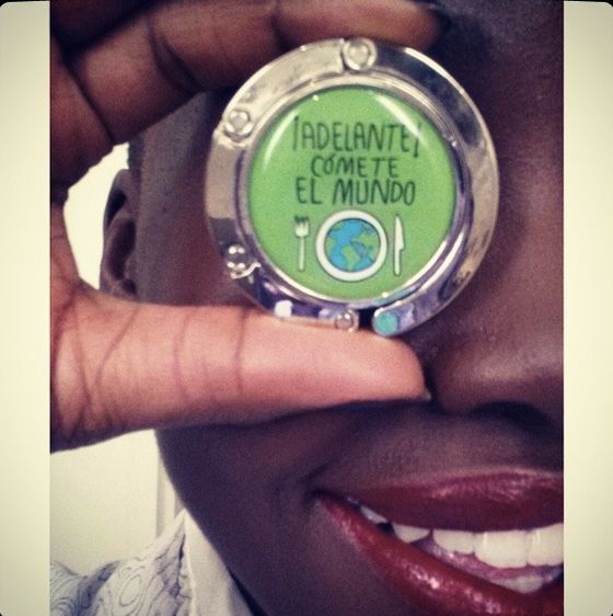 Lupita N’yongo playing hide-n-seek with a compact.