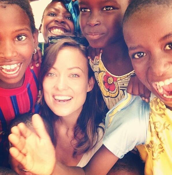 Olivia Wilde taking an adorable selfie during her Africa initiative.