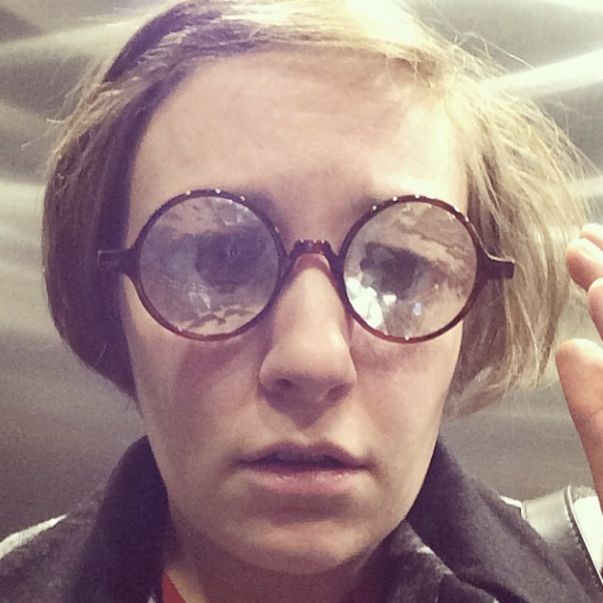 Lena Dunham in some interesting glasses.
