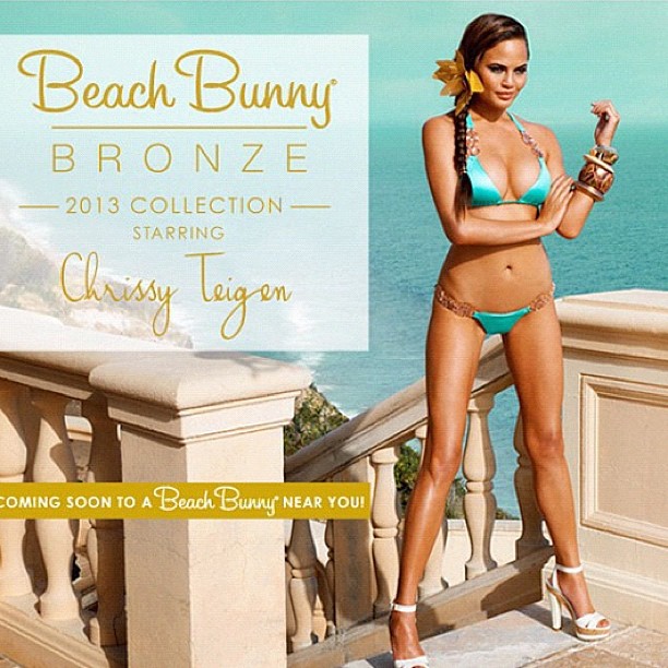 Chrissy Teigen for Beach Bunny swimwear.