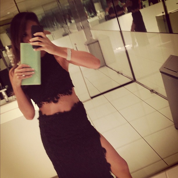 A little lace and a little leg.