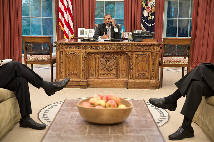 Oval Office meetings? Oh, he made it.