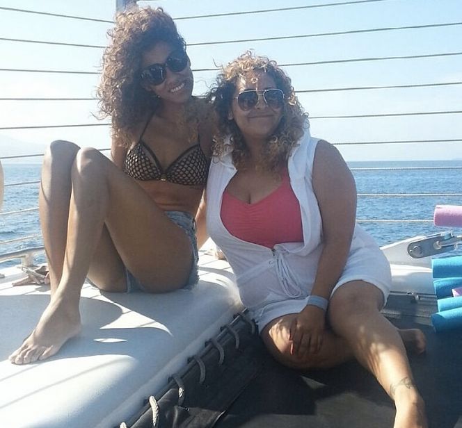 Bria Murphy and family on a boat in Maui