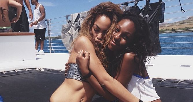 Shayne Murphy gives kisses to a friend