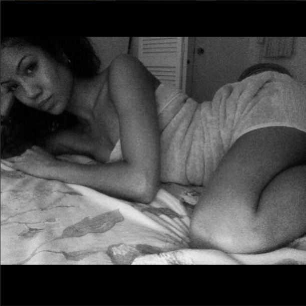Jhene gives us black and white sexiness while in bed.