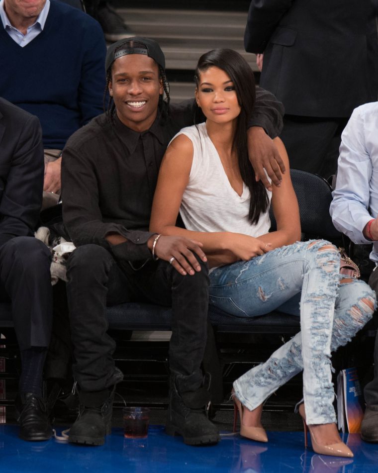 Chanel Iman & A$AP Rocky are picture perfect at Madison Square Garden.