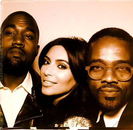 Kim and Kanye pose with Tony Williams