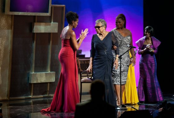 Michelle Obama and Maya Angelou speak during the BET Honors 2012 at the Warner Theatre on January 14, 2012.