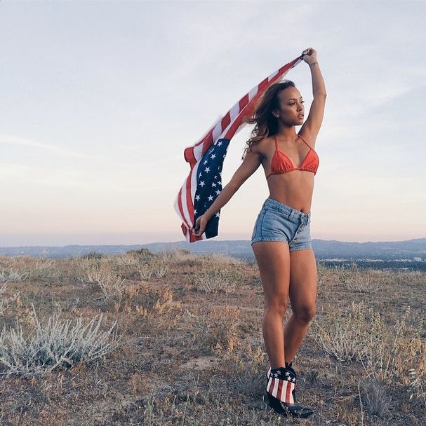 Half-naked in the land of the free.