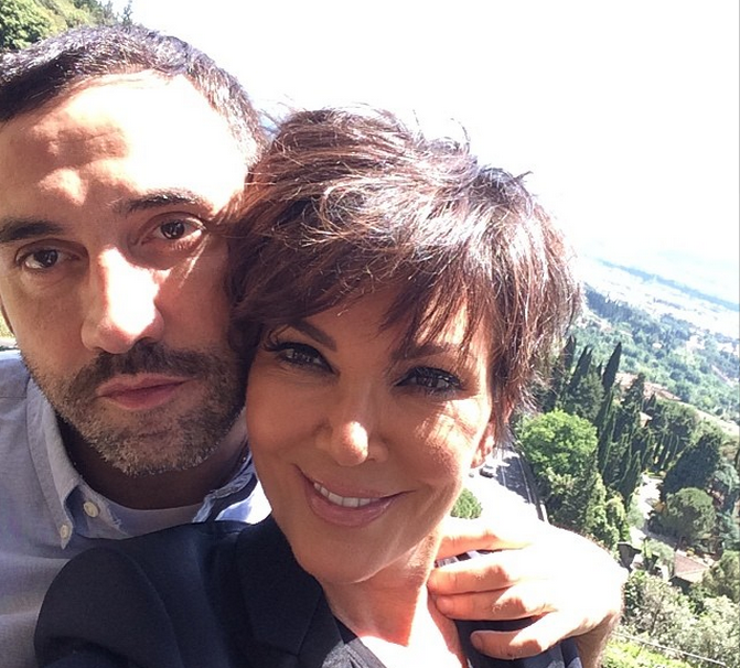Kris Jenner posted this photo with Riccardo Tisci