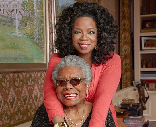 Dr. Angelou with her mentee, Oprah Winfrey. Shortly after the poet’s death on May 28th, 2014, Winfrey released this statement: “I’ve been blessed to have Maya Angelou as my mentor, mother/sister and friend since my 20s…I loved her and I know she loved me. I will profoundly miss her. She will always be the rainbow in my clouds.”
