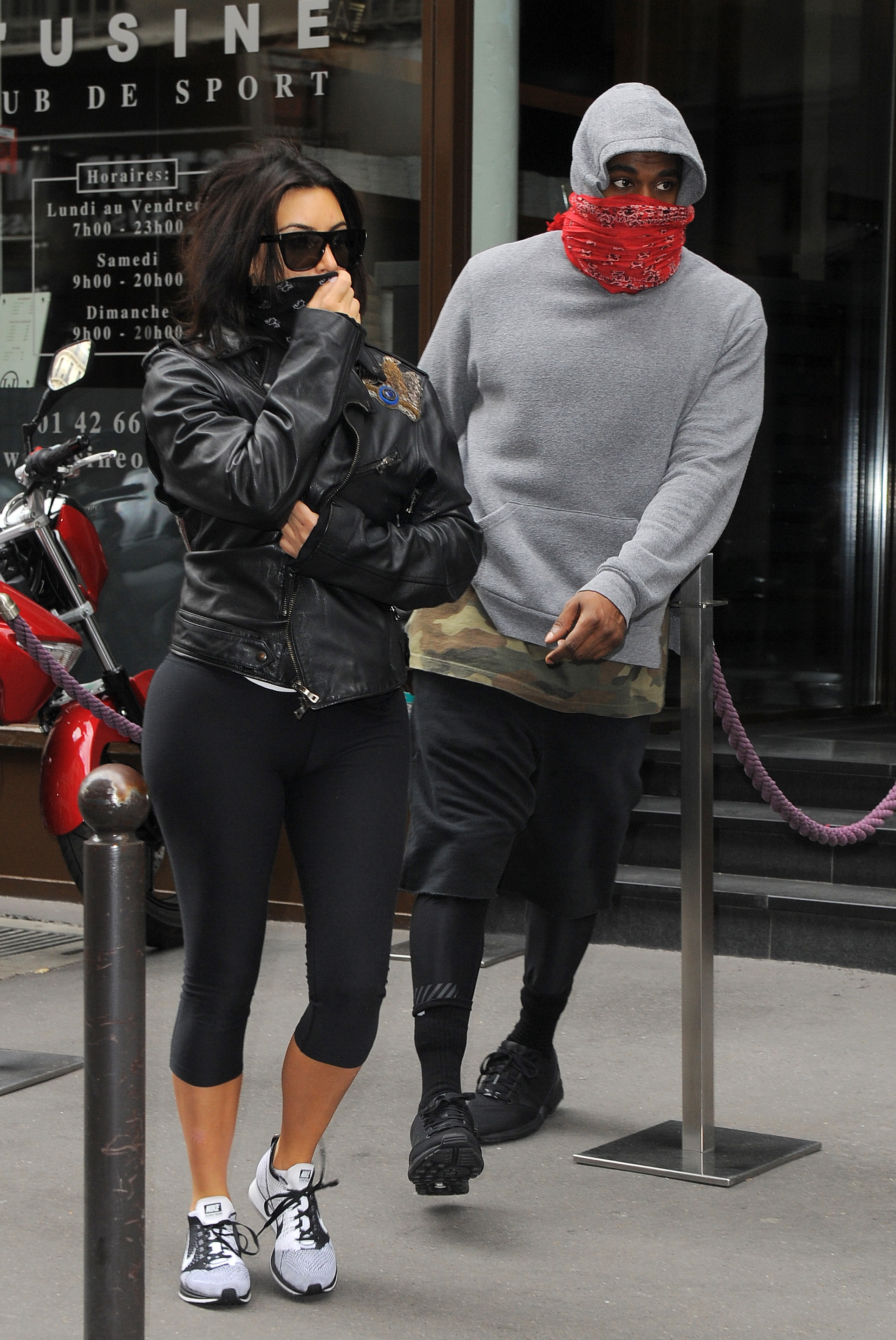 kim kardashian kanye west gym wedding prep paris