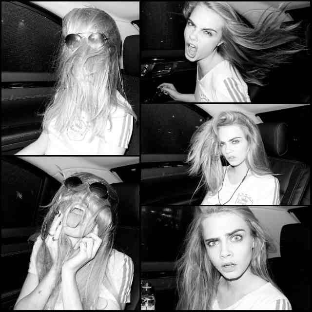 The many silly faces of Cara Delevingne.