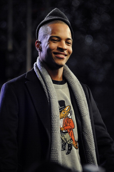 T.I. wearing the sideways beanie.