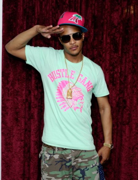 T.I. saluting the fans.