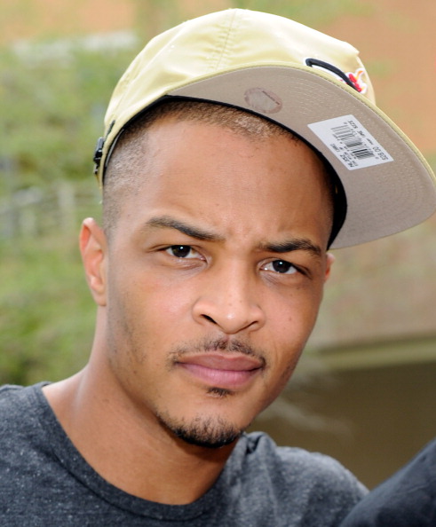 Up close and personal with T.I.’s sideways hat.