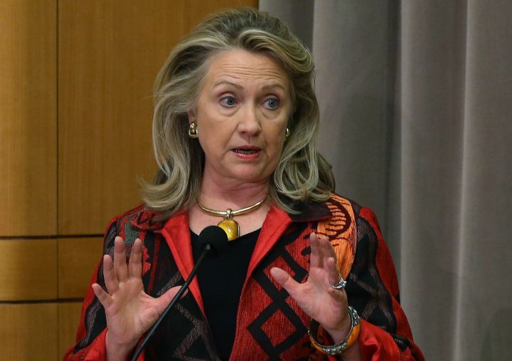 October 2012: Hillary knows how to rock a blazer.