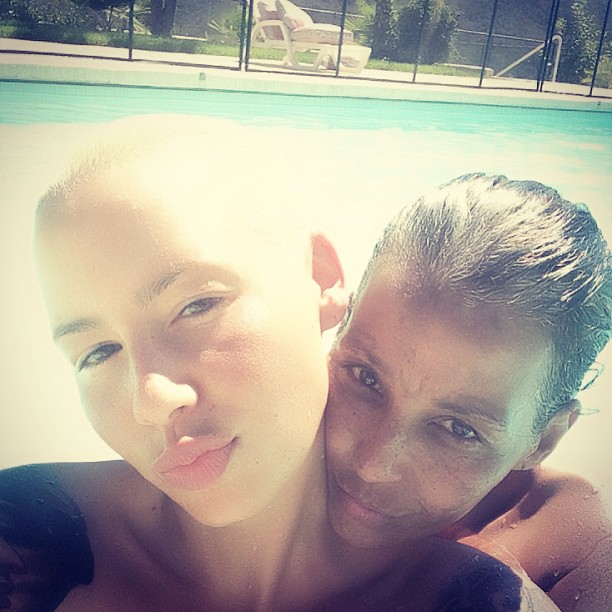 Makeup-free with mommy.