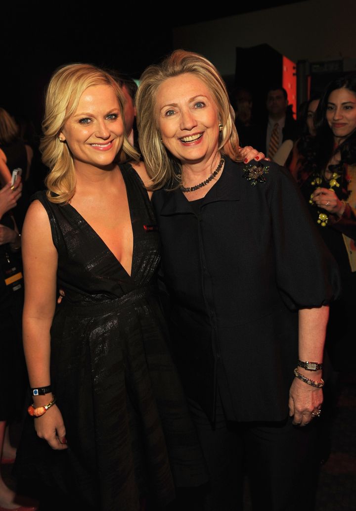 February 2012: Hillary & Amy Poehler hang out and bond..over pantsuits, of course.